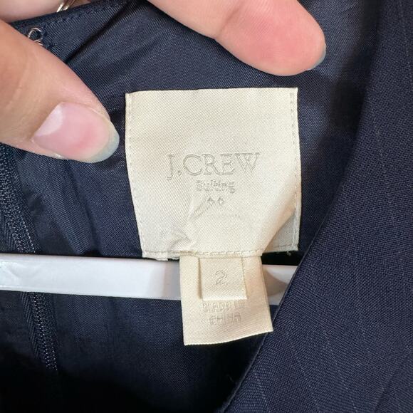 J.Crew Suiting Navy Blue Sleeveless Sheath Dress Size 2 - Picture 5 of 7